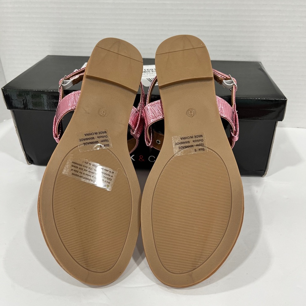 New York & Company Womens Angelica Flat Sandals. 6M. Pink - Picture 8 of 8